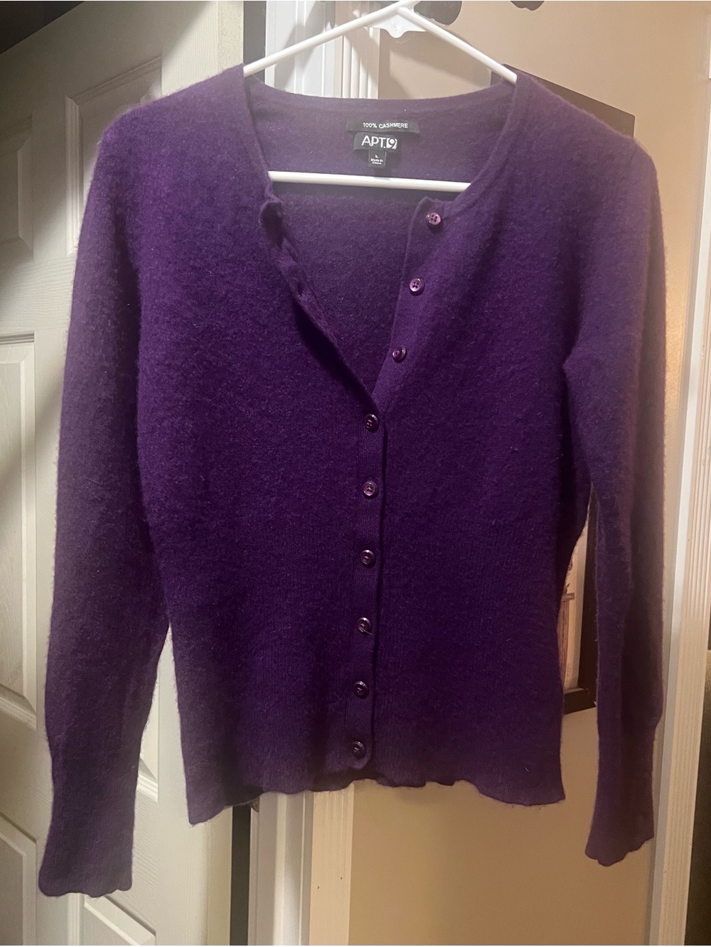 Apt. 9 Purple Cashmere Blend Button-Up Cardigan